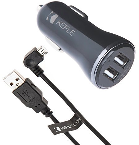 2 Steckplatz Kfz Ladegerät + Rechter Winkel Micro USB Ladekabel Kompatibel mit Tom Go 40, 50, 60, 400, 500, 510, 520, 530, 600, 610, 620, 820 Live, 5000, 5100, 5200, 6000, 6100, 6200, RIDER (2015)