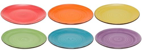 Lot de 6 assiettes en céramique émaillée en spirale 27 cm