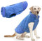 Idepet Winddichter Hundemantel Winter Warme Jacke,Anti-Schneeanzug Hundebekleidung für kleine mittelgroße Hunde mit Geschirrloch Blau Rosa Grau (Blau, M)