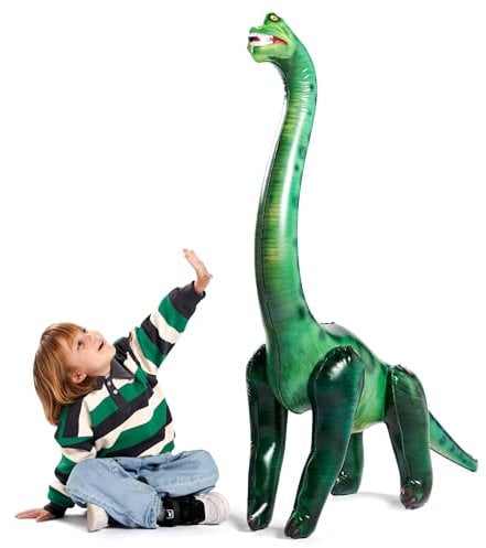 JOYIN 129cm Brachiosaurus Dinosaurier aufblasbar, Tyrannosaurus Rex aufblasbares Dinosaurierspielzeug für Halloween Party Dekoration Dino Geburtstagsfeiergeschenk für Kinder und Erwachsene