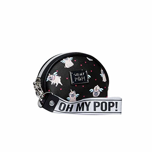 Oh My Pop! Pug-Oval Geldbörse, Schwarz
