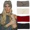 DRESHOW 4 Stück Damen Gestrickt Stirnband Winter Strick Breite Kopfband Elastische Haarband Stirnband Häkelarbeit Ohr Wärmer Damen