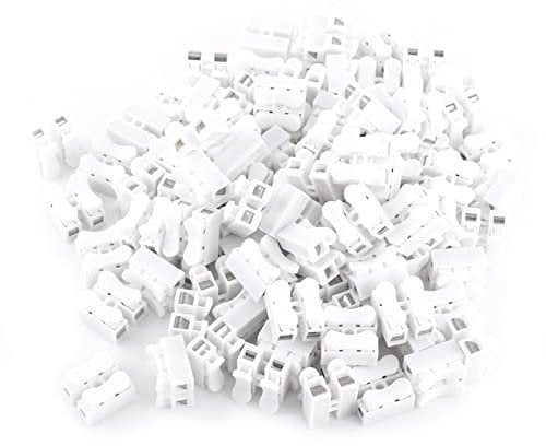 Heaveant Wire Connector, 100 Pcs 10A 220V 2 Pin Push Quick Cable Connector Electrical Connectors Wiring Terminal White