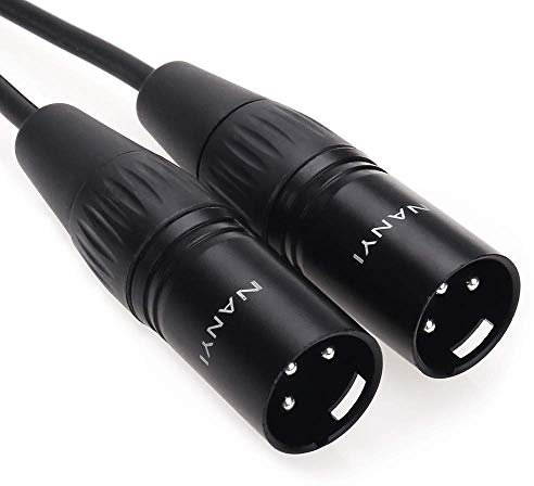 XLR Microphone Splitter Audio Cables NANYI XLR to XLR Patch Cables 3-Pin XLR Male to Male mic Cable DMX Cable Patch Cords with Oxygen- Copper, 1.5Meters