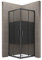 MOG Duschkabine 80x100 cm Höhe: 180 cm mit Schiebetüren Eckdusche mit Rollensystem aus 6 mm schwarz gestreiftes ESG Glas DK67