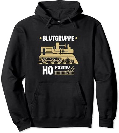 Modelleisenbahner Blutgruppe H0 Dampflok Lok Modelleisenbahn Pullover Hoodie