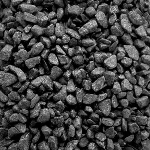 naninoa DEKOSTEINE farbig 9-13mm (Bunte Dekosteine, Farbsteine) 0,5 kg farbige Steine. Farbe: Dunkelgrau. ANTHRAZIT