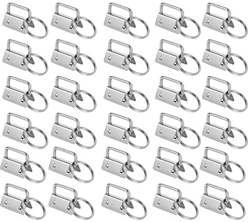 WiDream 30 Pcs 25mm Schlüsselband Rohlinge, Klemmschließeanhänger Schlüsselring, Wristlet Hardware, DIY Schlüsselringen zur Herstellung, für Tasche Wristlets und Andere Hand Craft
