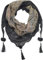 fashionchimp Damenschal mit Zier-Quasten und Muster-Mix Stickerei, Fransen-Schal, Dreieck-Tuch (Pattern-Schwarz)