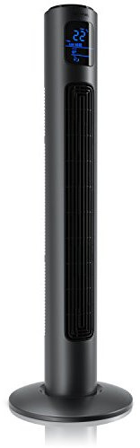 Brandson Turmventilator, leise, mit Fernbedienung, Turmventilator, 45 W, oszillierend, Höhe 96 cm, 3 Geschwindigkeitsstufen, 3 Modi, Timer 12 h, Oszillation 60 °, Display, starker Luftstrom, helles