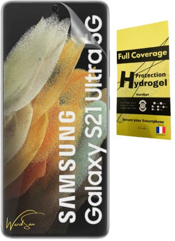 WardSan Film de Protection écran Hydrogel 3D pour SAMSUNG GALAXY S21 ULTRA 5G | protection intégrale 3D | Transparente invisible | Compatible avec coques,housse, étui, TPU souple | Protecteur vitre