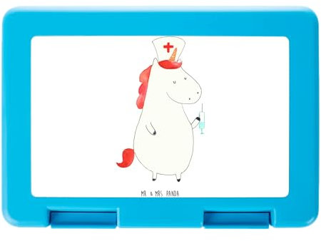 Mr. & Mrs. Panda Aufbewahrungsbox Einhorn Krankenschwester - Geschenk, Krankenhaus, Unicorn, Snackbox, Brotbüchse, Bento Box, Krankenpfleger, Essensbox, Krankenpflegerin, Ärztin, Brotbox