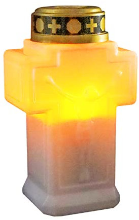 Grablichter Led Mit Batterie, Grableuchte Mit Dämmerungssensor Flammenlose Wasserdichte Elektronische Gedenkkerze Dekorative Lichter Für Friedhofsritual Opfergebet (Weiß)