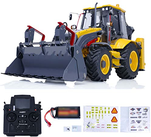 TOUCAN RC HOBBY Lesu 1/14 Metal Hydraulic Rc Backhoe Loader Aoue Bl71 2 in 1 Electric Excavator Heavy Hydraulic Model