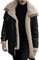 Lang Herrenjacke Herren Winter Verdicken Bomberjacke Revers Lammfell Schaffell Lederjacke Männer Winter Leder Winterjacke
