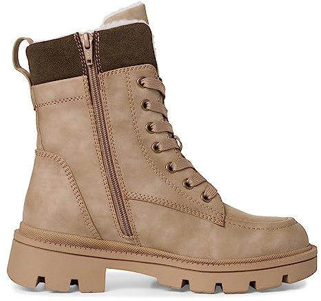 Jana Damen Stiefeletten ohne Absatz Winter Gefüttert Weite H Mehrweite, Braun (Taupe), 39 EU
