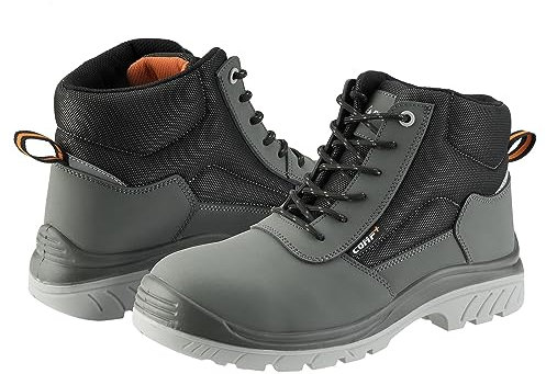 Bellota 72307GJS344 - Bota de Seguridad Comp+ Nobuck S3 Gris de Hombre y Mujer (Talla 44) de Piel Hidrofugada Nobuck, Ligero y con Zonas Reforzadas Antiabrasión