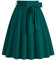 Odizli Rock Damen Knielang Rockabilly Tellerrock Elegant 50er Jahre Vintage Audrey Hepburn A Linie Swing Petticoat Röcke Faltenrock Plisseerock Retro Trachtenrock Festlich Sommerrock Grün M