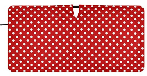 Parasol plegable para coche, diseño de lunares, color rojo, bloquea los rayos UV