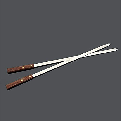 Ustensiles de gril 6PCS0CM 23,6 '' Grands barbecues en acier inoxydable de style brésilien Brochettes Fourchette à barbecue à long manche Brochettes à barbecue turques, 2 pièces (5 pièces) (Couleur