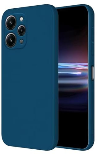 HONLEN Hülle für Redmi 12 (4G) / Redmi 12 5G Schutzhülle Case, (6.79 Inches) Liquid TPU Silicone Handyhülle mit Fallschutz Silikon Cover Saphirblau