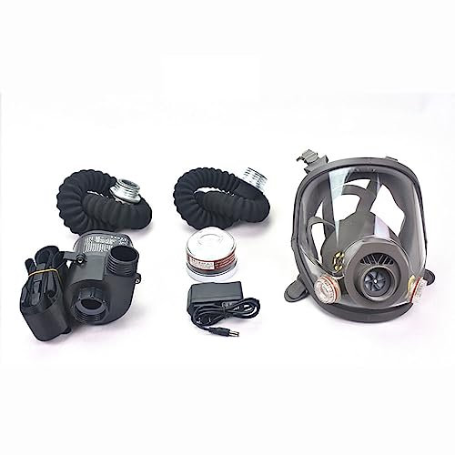 Jieotwice Elektrische Vollgesichtsmaske mit konstantem Durchfluss Gasmaske Tragbares Malwerkzeug Schweißhelm Atemschutzsystem(SET A)