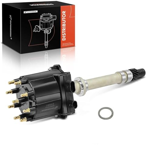 A-Premium Ignition Distributor with Cap and Rotor Compatible with Chevy, GMC Vehicles - V8 5.0L, 5.7L, 7.4L - C/K 1500 2500 Pickup, Camaro, Blazer, Yukon, Jimmy, C60, P30, Tahoe - 1987-1997, Black Cap