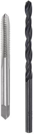 sourcing map Metric Tap and Drill Bit Set, M5 x 1 Thread Tap & 4mm Black Oxide Twist Drill Bit, Straight Flute Tap Tapping Threading Repair Tool Kit