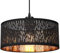 FRIDEKO HOME Suspension Noir Or,Moderne Lampe à Suspendre Plafonnier E27 Rond Abat-jour Tissu Lampe à Suspendre pour Salon Salle à manger Chambre à coucher