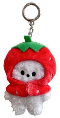 YAzgan Kpop Porte-clés en peluche BTS BT21 bébé fruit série porte-clés pendentif sac d'école porte-clés décoration pour fans (RJ)