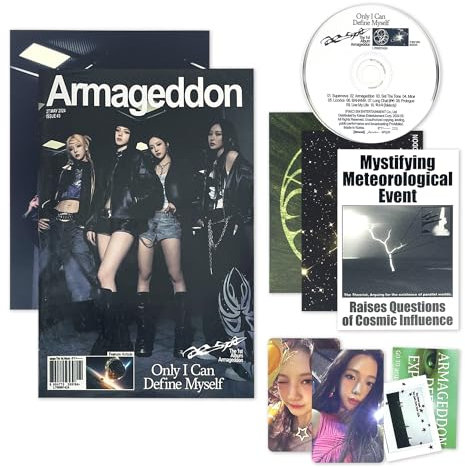 aespa - 1st Album [Armageddon] (Zine Ver.) Photo Book + CD-R + Folded Poster + Postcard + Photocard A + Photocard B + Sticker + 2 Pin Badges + 4 Extra Photocards
