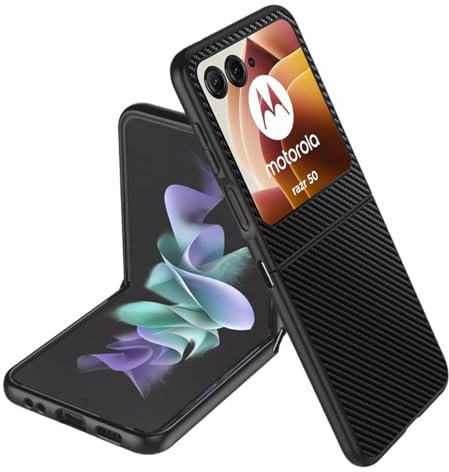 EASSGU Hülle für Motorola Moto Razr60 / Razr50 (6.9 Inches) Handyhülle im Business Stil mit PU Lederrückseite - Kevlar