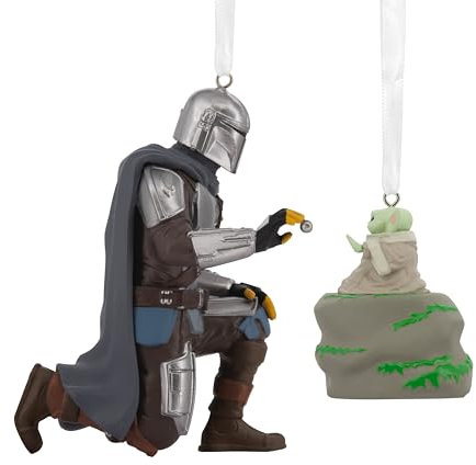 Hallmark Storied Moments, The Mandalorian & Grogu Ornament, Star Wars Tree Decoration, Resin Hanging Ornament, Hanging Ornament, Gifts for Christmas