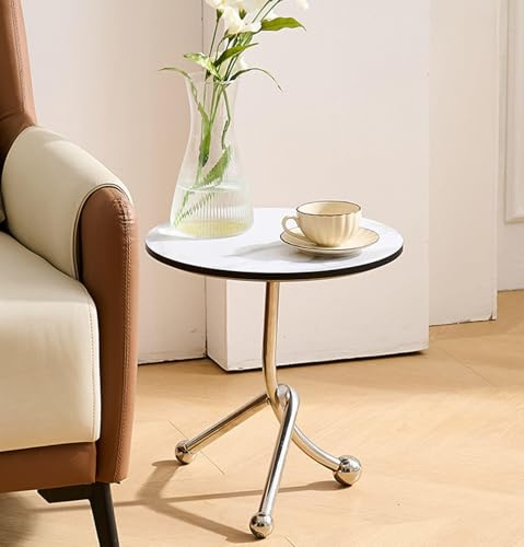 NHDVDVAV Petite Table D'appoint Ronde pour Petits Espaces, Table Basse Polyvalente, Table D'appoint, Table de Chevet pour Chambre à Coucher, Balcon, Terrasse, Salon,D-40 * 40 * 41cm