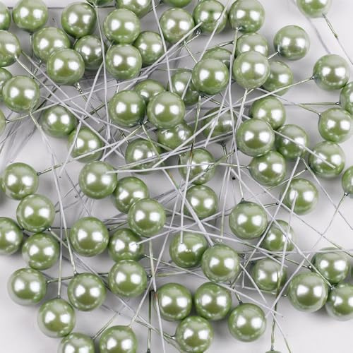 Whakano 20 Stück Künstliche Beeren 12mm,Dekorative Beerenstiele,Beeren Früchte,für DIY Handwerk Dekoration,Weihnachtsbaum Weihnachtskranz Tischdeko,Hochzeit,Home Decoration,Grün