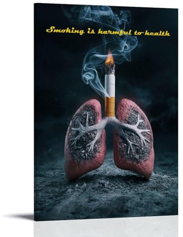 Rauchen ist schädlich für die Gesundheit, Retro-Poster, Gesundheitsposter, Vintage-Poster, Wandkunst, Leinwand-Poster, Raumdekoration, ästhetische Poster, gedruckte Dekorationsposter, Wohnzimmer,
