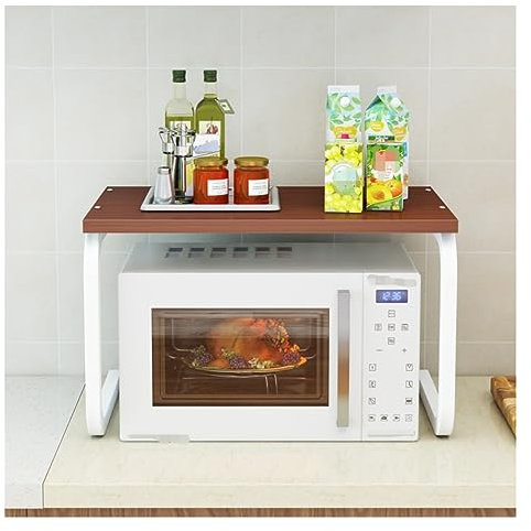 Soporte para microondas, estante de madera para especias, organizador para cocina, marco de acero, soporte para microondas, estante de almacenamiento, soporte para microondas, soporte para horno