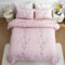 Freyamy Housse de Couette Floral 240x260+2 Taie d'oreiller 65x65cm Rose Fleurie Imprimé Parure de lit 2 Personnes Adulte Fleurs Sets de Housse Couette en 100% Microfibre avec Fermeture Éclair
