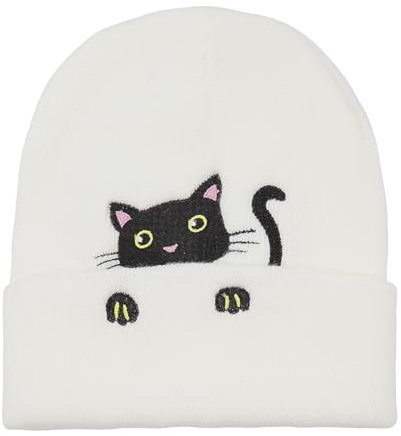 YAMEIZE Katzen Mütze Strickmützen für Damen - Herren Cat Mütze Katze Strickmütze Winter Schädelmütze Warme Mütze Outdoor