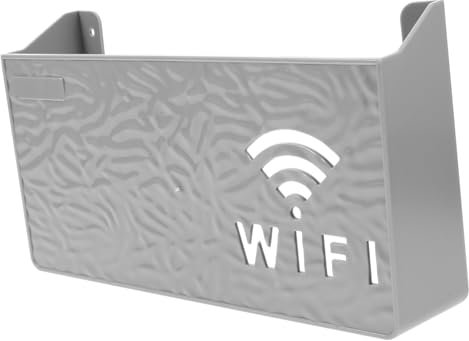 DOITOOL Wall Router Storage Box Nail-free Grey Router Holder Cable Management Shelf Wireless Wall Mount for Home Living Room