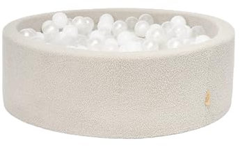 Tutti Bambini Bola Baby Ball Pit - Bouclé Ball Pit for Baby with 200 Ball Pit Balls, Foam Ball Pit with Removable & Machine-Washable Cover, Baby Soft Play Ball Pool (90 × 30 × 5 cm)