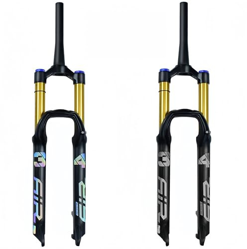 pykaaiiu Federgabel MTB,27.5 29 Zoll Mountain Front Gabel Konischer Röhre 1-1/2 Magnesiumlegierung Fahrrad Luft Stoßdämpfer Vorderradgabel Federweg 160mm QR 9 * 100MM Schnellspanner(Manual,27.5in)