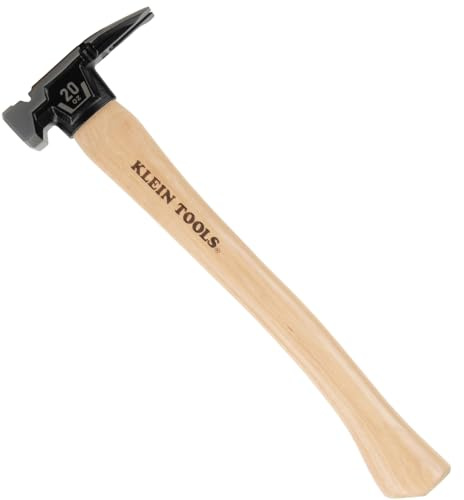 Klein Tools H80920HS Smooth Face Hammer with Straight Claw, 20-Ounce Forged Steel, Hickory Handle, California Framing Style, Magnetic Nail Starter, and Extra-Large Squared Strike Face