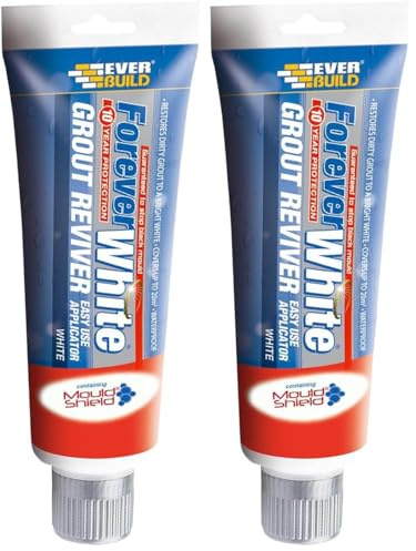 Everbuild Forever White Grout Reviver – Water Resistant – Contains Mould Shield – Suitable For Interior Use Only – Arctic White – 200ml (Pack of 2)