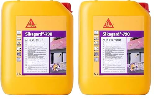 Sika - Sikagard-790 All-in-One Protect, Trasparente - Protettivo invisibile per superfici porose - Facciate, pavimenti e tetti - 5L (Confezione da 2)
