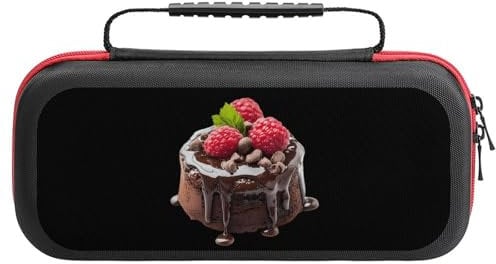 Chocolate Raspberry Lava Cake Carrying Case Compatible with Switch Accessories Holds 20 Game Cartridge