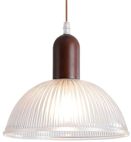 Generico Elegant Nordic Large Bowl-Shaped Glass Pendant Light | E27 Base Single Head Chandelier for Bedroom, Dining Room, and Balcony(Walnut)