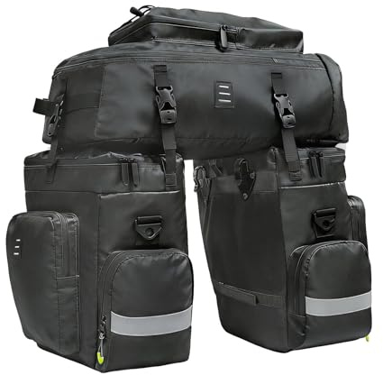 ansigtny Fahrradtasche 3-in-1 Multifunktional Wasserdicht Fahrradtaschen für Gepäckträger Große Kapazität Fahrrad Taschen Hinten Gepäckträger, Fahrrad Rucksack und Gepäckträgertasche mit Regenschutz
