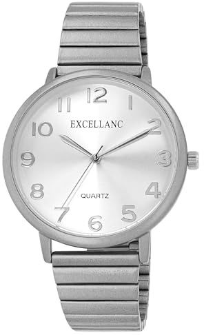 Excellanc Damenuhr aus Edelstahl in Grau, in Einer Länge von 21 cm, Klassisches Design für Jede Frau