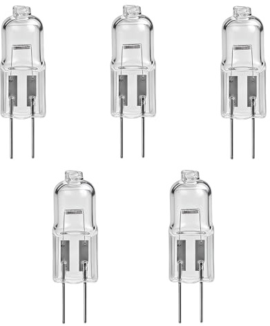 Velozym 5er Pack G4 Halogen Lampe 10W 12V, Warmweiß 3000K | 2000 Stunden Lebensdauer, Dimmbar, für Kronleuchter, Deckenleuchten und Einbauleuchten, G4 Sockel, für Haushalt Und Gewerbe